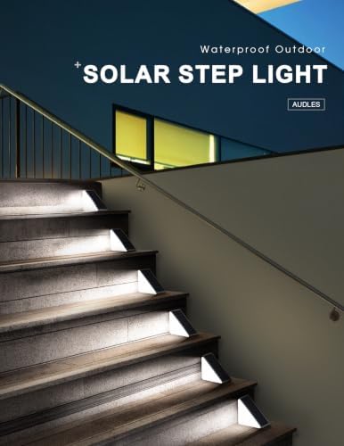 AUDLES Solar Step Lights Outdoor Waterproof IP67, 6000K Cool White - Image 4
