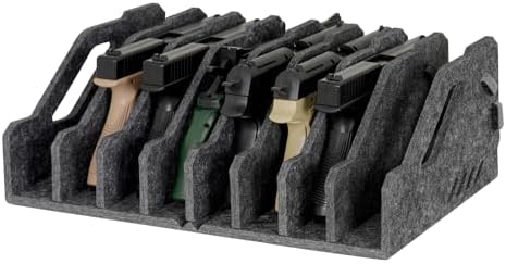 Pistol Rack for Gun Safe, Soft Felt, Handgun Rack, Revolver Firearm Holder by QUEENLINK