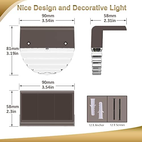 Solar Lights Outdoor, Solar Deck Lights, 6 Pack Solar Fence Step Lights Outdoor Waterproof LED for Outside Patio Stairs Yard Garden Backyard Decor, 10 Lumens,Warm White/Color Changing Lighting - Image 4