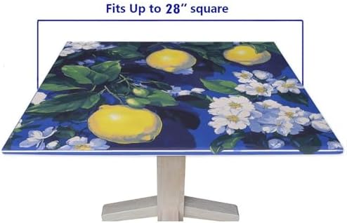 Card Table Cloth, Lemon and Tile Pattern Printed on Oilproof Table Covers with Elastic, Great for Restaurants Family Events, Fit for 28" x 28" Square Tables - Image 5