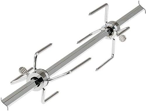 2 Pack Stainless Steel 304 Universal Grill Rotisserie Meat Forks Set - Fits 1/2-Inch and 3/8-Inch Hexagon & 3/8-Inch and 5/16-Inch Square & 1/2-Inch Round Spit Rods - Image 3