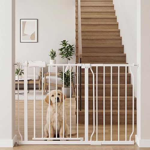 43.5 to 48 Inch Wide Baby Gate for Stairs Doorways by HOOOEN