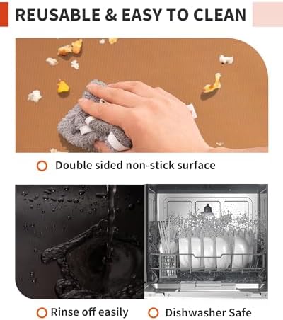 3 Pack Oven Liners for Bottom of Oven, 17x25" Large Heavy Duty Non-Stick Reusable Oven Mat for Electric, Gas, Toaster & Convection Ovens - BPA & PFOA Free, Dishwasher Safe, Kitchen Essentials, Copper - Image 4