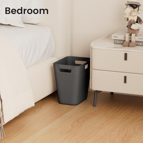 JOYMOOP Slim Trash Can 3-Pack, 2.2 Gallon Plastic Wastebasket for Bathroom, Bedroom, Office, Kitchen with 4 Rolls Bags, Black - Image 6