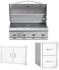 Bullet by Bull Stainless Steel Outdoor - Built-In Natural Gas Grill -Outdoor Kitchen Island Bundle - Includes 4 Burner BBQ, Double Access Door & Double Storage Drawer by Unknown