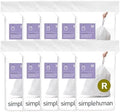 simplehuman Code R 200 Count Custom Fit Liners, Drawstring Kitchen Trash Bags, One-by-One Mess-Free Dispense, Extra Thick & Double Seamed, 50% PCR Plastic, 9-10 Liter / 2.6 Gallon, White by Unknown