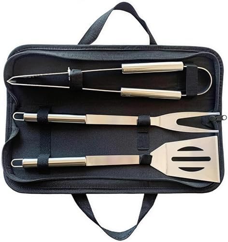 BBQ Grilling Tools Set - Stainless Steel Grilling Accessories with Free Portable Bag. (3PCS) by LLRY