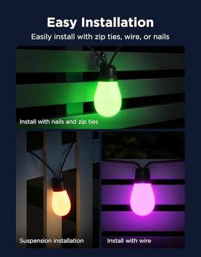 Govee S14 Bulb Outdoor String Lights 2, 96ft RGBICWW, 30 LED Bulbs, IP66 - Image 6
