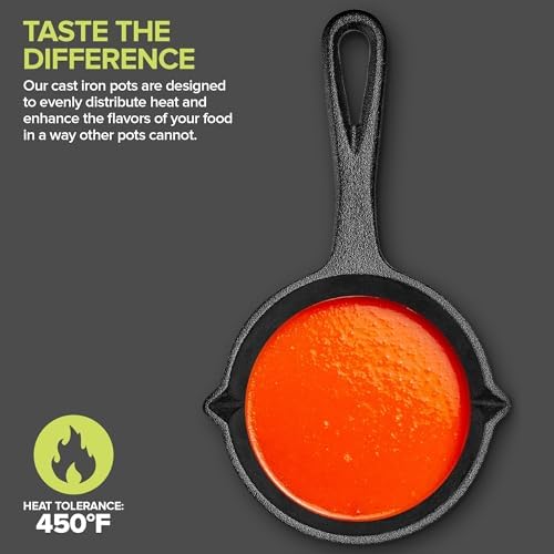 Modern Innovations Cast Iron Melting Pot for Grill Cooking, Basting Pot, Saucepan, Simmer Sauce and Butter, Small Pot, Mini Bowl for Sauces - Image 4