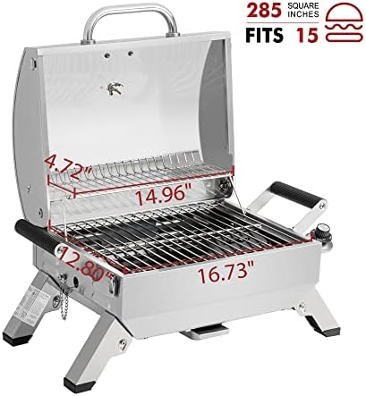 GT2001 Stainless Steel Portable Grill Silver - Image 6