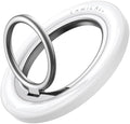 Lamicall Magnetic Phone Ring Grip Holder for MagSafe, 360° Rotating with Smooth Damping, Crystal White Finger Grip Kickstand, Strong Magnet Mag Safe Accessories for iPhone 17 Pro Max Air, All Phones by Lamicall