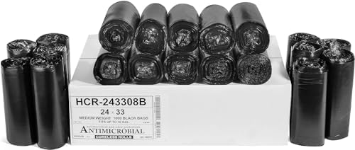 Aluf Plastics 16 Gal Black Trash Bags, 24" x 33" by AlufPlastics