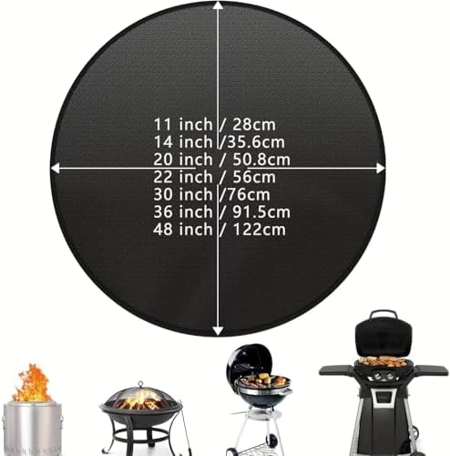 48" Round Fire Pit Mat, 4-Layer Fireproof Under Grill Mat Reusable Oil-Proof and Waterproof Outdoor BBQ Fireplace Mat for Decks,Patios,Grass,Solo Stove Bonfire - Image 2