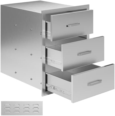 Jocisland 18-Inch Stainless Steel Outdoor Kitchen Drawer Cabinet by Jocisland