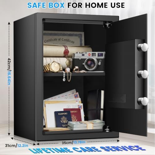 [16.54" Tall] Safe Box, 2.8 Cuft Home Safes With Fireproof Bag - Image 3