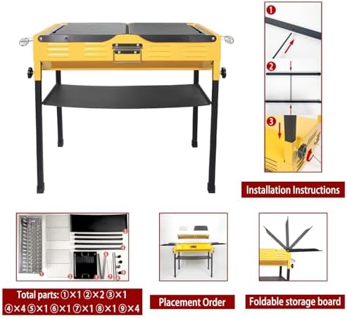Portable Stainless Steel Grill, Home Charcoal Grill and Outdoor Folding Grill, perfect for traveling, outdoor cooking and grilling, camping, picnics. - Image 3