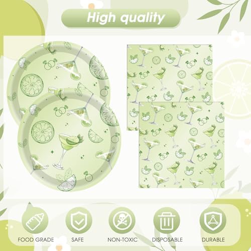 41Pcs Martini Birthday Party Decorations,A Tiny Bit Older Birthday Decor Set Weenies and Tinies Party Martini Napkins Plates Tablecloth丨Green Martini Bridal Shower Casino Bachelorette Party,Serves 20 - Image 4