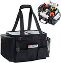 FREECOLSH Black Waterproof Caddy, 16" x 11" x 11", with Detachable Strap and Shoulder Pad for Carrying Utensils and Camping Supplies by FRECOLSH