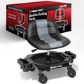 Rolling Stool with Wheels, Adjustable Height Pneumatic Garage Work Mechanic Stool Seat with Backrest, 400 LBS Capacity 360° Swivel Mechanic Crepper Chair with Tool Tray Storage, Gray by FREEKYROCK
