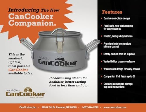 CanCooker Companion 1.5 Gallon Convection Steam Cooker for Home and Camping | Silver (G15-2016) - Image 3