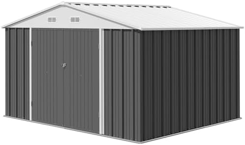 Devoko 10x8 FT Outdoor Storage Shed, Gray - Image 7