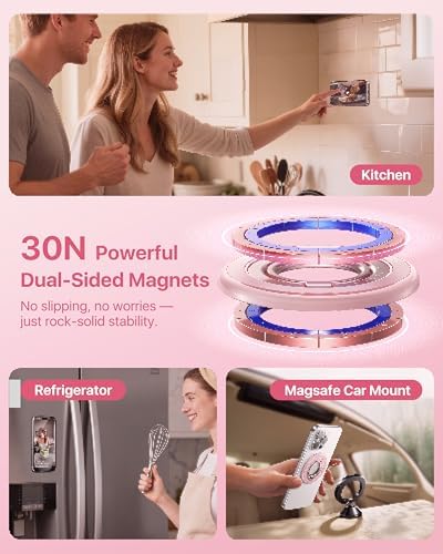 andobil [2026 3rd Gen Stability] Magnetic Phone Ring Grip for MagSafe, Pink - Image 3