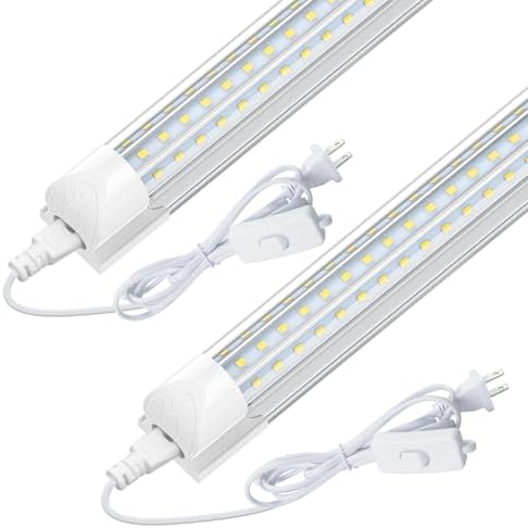 CNSUNWAY 4FT LED Shop Lights, 50W 7500LM D Shape, ETL Listed 2 Pack by CNSUNWAY