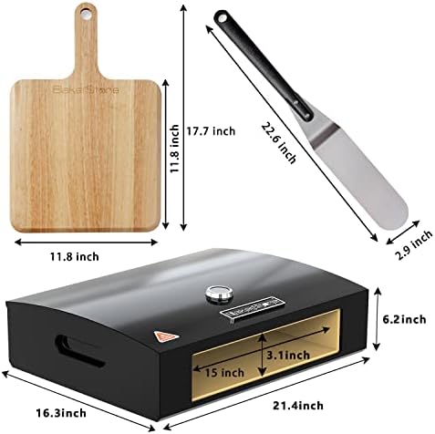BakerStone Outdoor Pizza Oven, Propane Gas Pizza Oven for Grill 5-Sided Stone Baking Chamber, Portable Pizza Oven Box Kit with Wood Pizza Peel, Turning Peel, Dust Cover, Original Series - Image 5