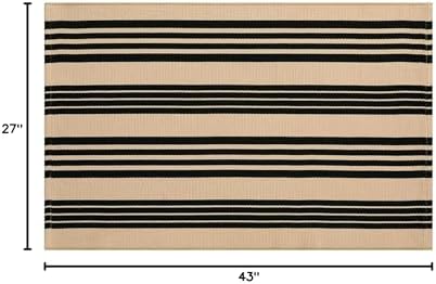 Striped Outdoor Fall Front Door Mat 2.3'x3.6', Cotton Washable Rug - Image 2