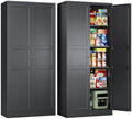 Letaya Black Storage Cabinet with Adjustable Shelves-Metal Home Kitchen Pantry Cabinets with Doors,Organization Locker for Cupboard/Bedroom/Dining/Living/Bathroom/Office/Garage Room by LetayaMetalCabinets