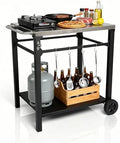 Endark Grill Cart, Grill Table, Outdoor Kitchen, Rolling Dining Table, Stainless Steel Tabletop, Outdoor Garden Patio BBQ Kitchen Food Prep Table Cart by ENDARK