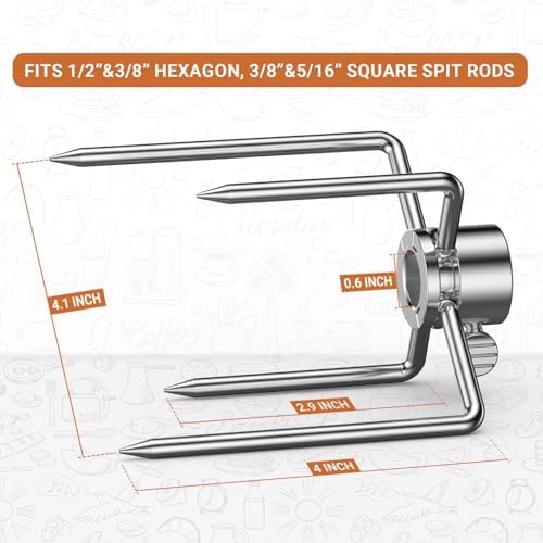 onlyfire 6003 Grill Rotisserie Spit Meat Forks, 1 Pair - Image 3
