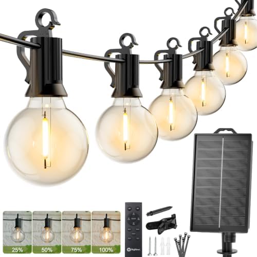 Brightown 58FT Solar String Lights Outdoor, IP65 Waterproof, Remote, Timer by Brightown