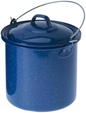 GSI Outdoors 1.75 qt Straight Pot w/Lid & Handle - Enamelware for Cooking Outdoors, Camping & Travel by GSIOutdoors