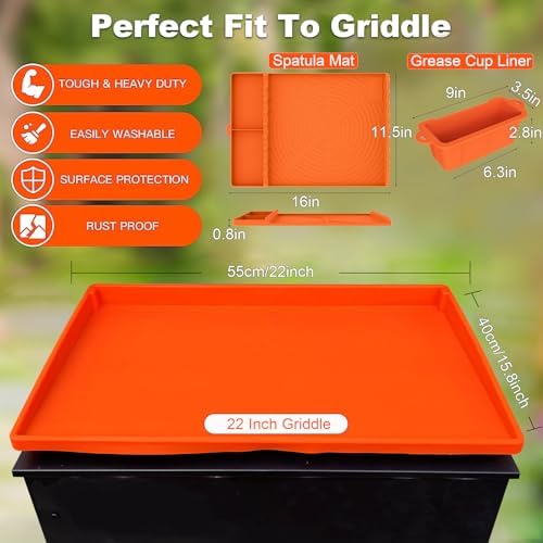 Full-Edge 22" 3-Piece Silicone Griddle Protection Kit - Image 3