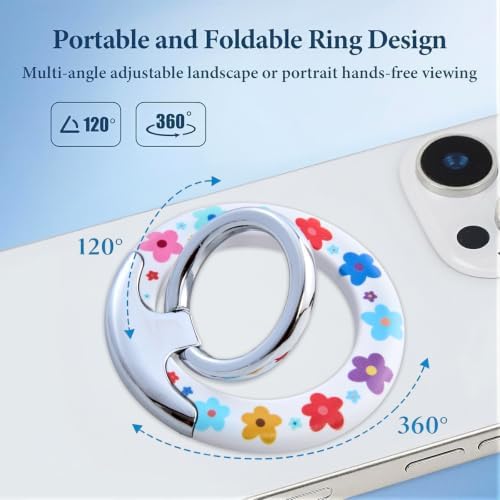 Magnetic Phone Ring for MagSafe Grip, Super Magnet Twinkle Design Ring Holder Stand, MagSafe Accessory for iPhone 17/16/15/14/13 Pro Max Plus，Rainbow Garland - Image 2
