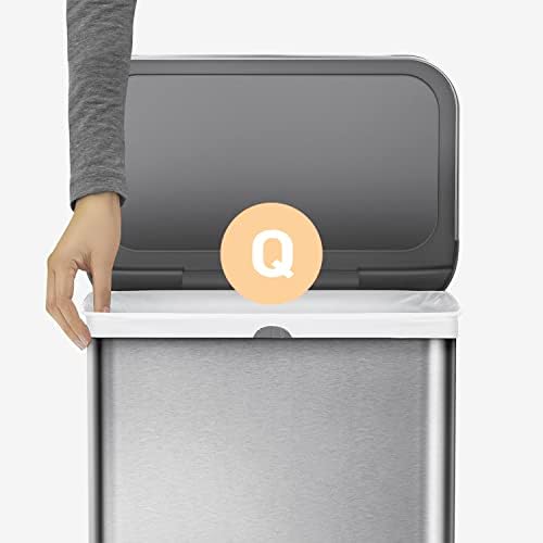 simplehuman Code Q 60 Count Custom Fit Liners, Drawstring Kitchen Trash Bags, One-by-One Mess-Free Dispense, Extra Thick & Double Seamed, 50% PCR Plastic, 50-65 Liter / 13-17 Gallon, White - Image 4