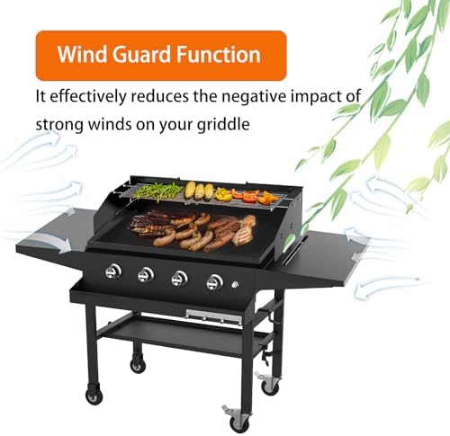 Universal Wind Guard and Warming Rack for 28"-36" Griddle (Front Grease) - Image 5