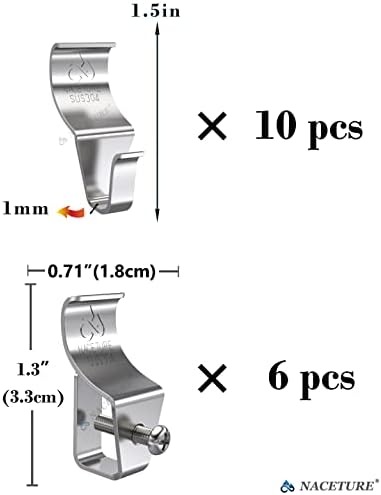NACETURE Vinyl Siding Hooks & Screw Hooks, 16 Pack No-Drill Stainless Steel - Image 6