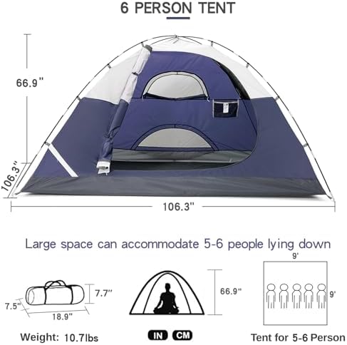 CAMEL CROWN Tents for Camping 2/3/4/5 Person Camping Dome Tent, Waterproof,Spacious, Lightweight Portable Backpacking Tent for Outdoor Camping/Hiking - Image 2