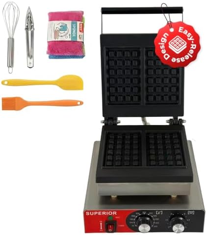 Superior Kitchen Equipment Commercial 2-Slice Square Belgian Waffle Maker by Unknown
