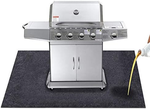 Under The Grill Mat,Absorbent Fabric Material,Washable,Reusable,Anti-Slip and Waterproof Backing,Protection for Decks and Patios from Grease Splatter and Other Messes (36inches x 48inches) by KALASONEER