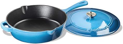 Cuisinart Chef's Classic Enameled Cast Iron Dutch Oven with Lid, Porcelain Enameled Interior, Oven Safe, Induction Compatible, 12-Inch, Chicken Fryer, Blue Gradient - Image 2