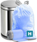 Plasticplace Custom Fit Blue Drawstring Trash Bags, Compatible with Simplehuman Code H, Tear-Resistant, Scent-Free, for Indoor Use Home Office Trashbags (100 Count), 8-9 Gallon / 30-35L, 18.5" x 28" by Plasticplace