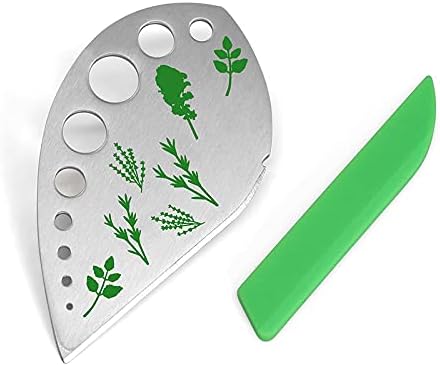 Herb Stripper, Jiaedge Green 9 holes Stainless Steel Kitchen Herbs Leaf Stripping Tool, Metal Herb Peeler for Kale, Collard Greens, Thyme, Basil, Rosemary Stripper - Image 5