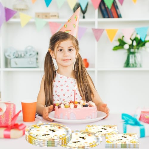 40pcs Bee Themed Birthday Party Decoration, Bumblebee and Honeycomb Plates and Napkins,Suitable for 20 Guests - Image 5