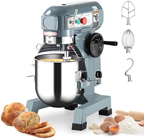 Towallmark Commercial Food Mixer 30Qt with Timing Function, 1250W 3 Speeds Adjustable, Stainless Steel Bowl Stand Mixer With Safety Guard, Premium for Schools Bakeries Restaurants Pizzerias by Towallmark