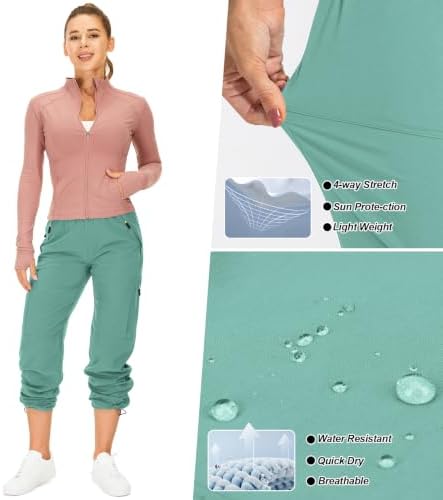 Toomett Women‘s Hiking Cargo Pants UPF 50 Quick Dry with Zipper Pockets - Image 5