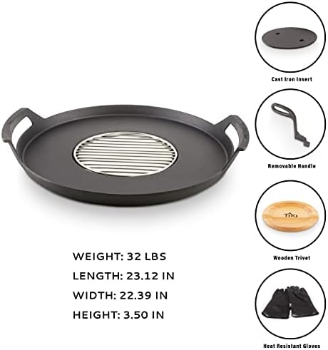 TIKI Fire Pit Griddle for Smokeless Fire Pits Outdoor Cooking Accessory - Image 2