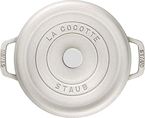 Staub Cast Iron 2.75-qt Round Cocotte - White Truffle, Made in France - Image 2